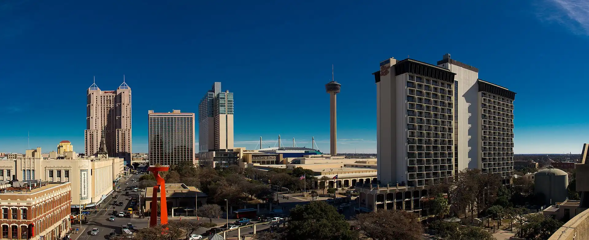 Downtown San Antonio skyline near Alamo Ranch, Texas