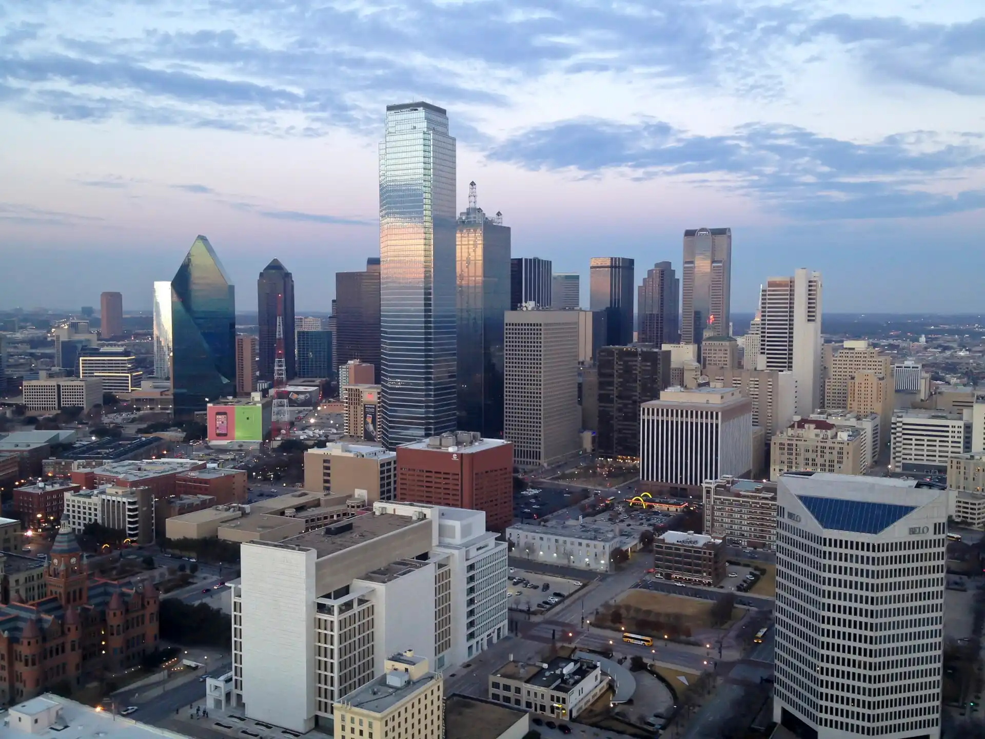 Downtown Dallas skyline near Allen, Texas