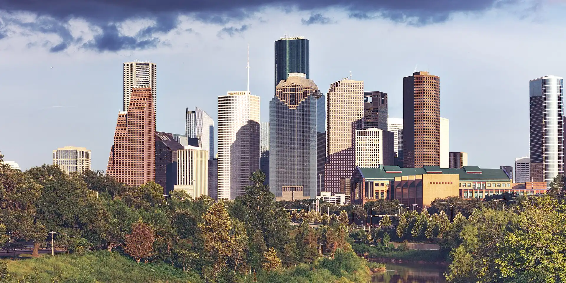 Downtown Houston skyline near Cypress, Texas