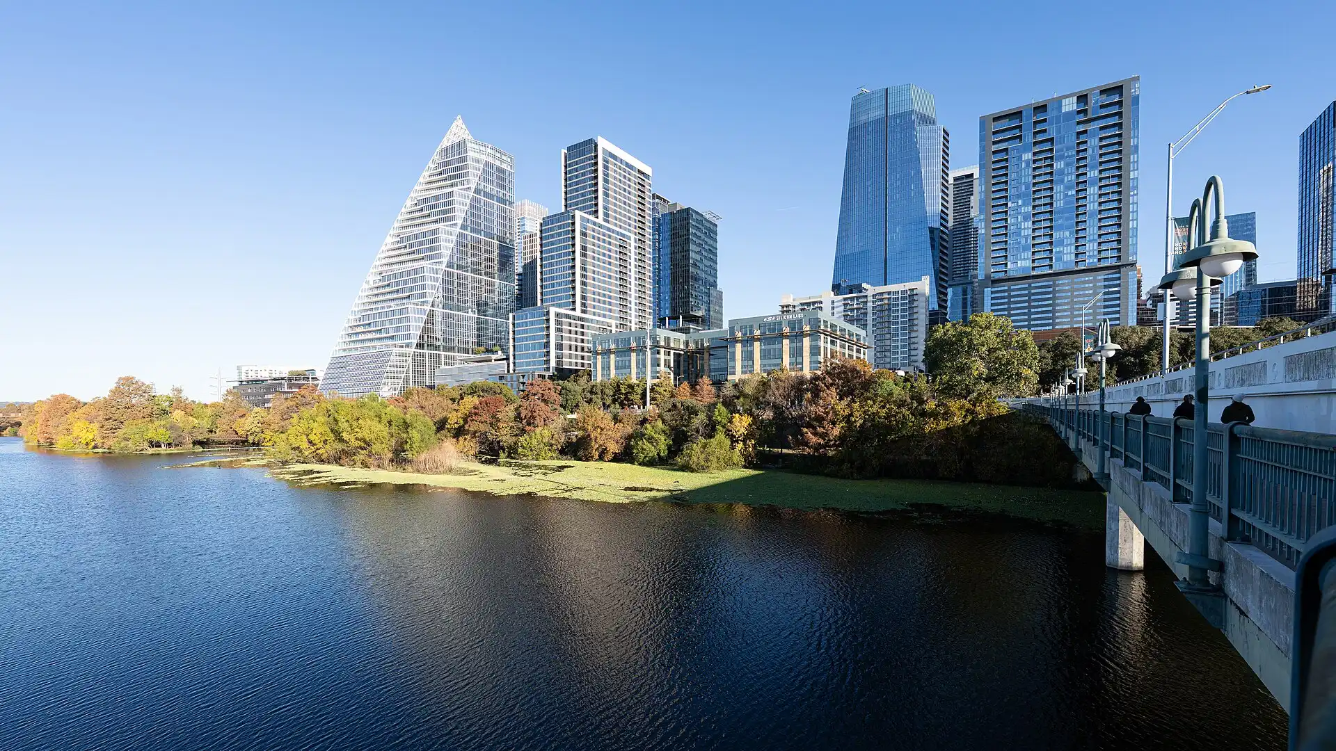 Downtown Austin skyline near Leander, Texas