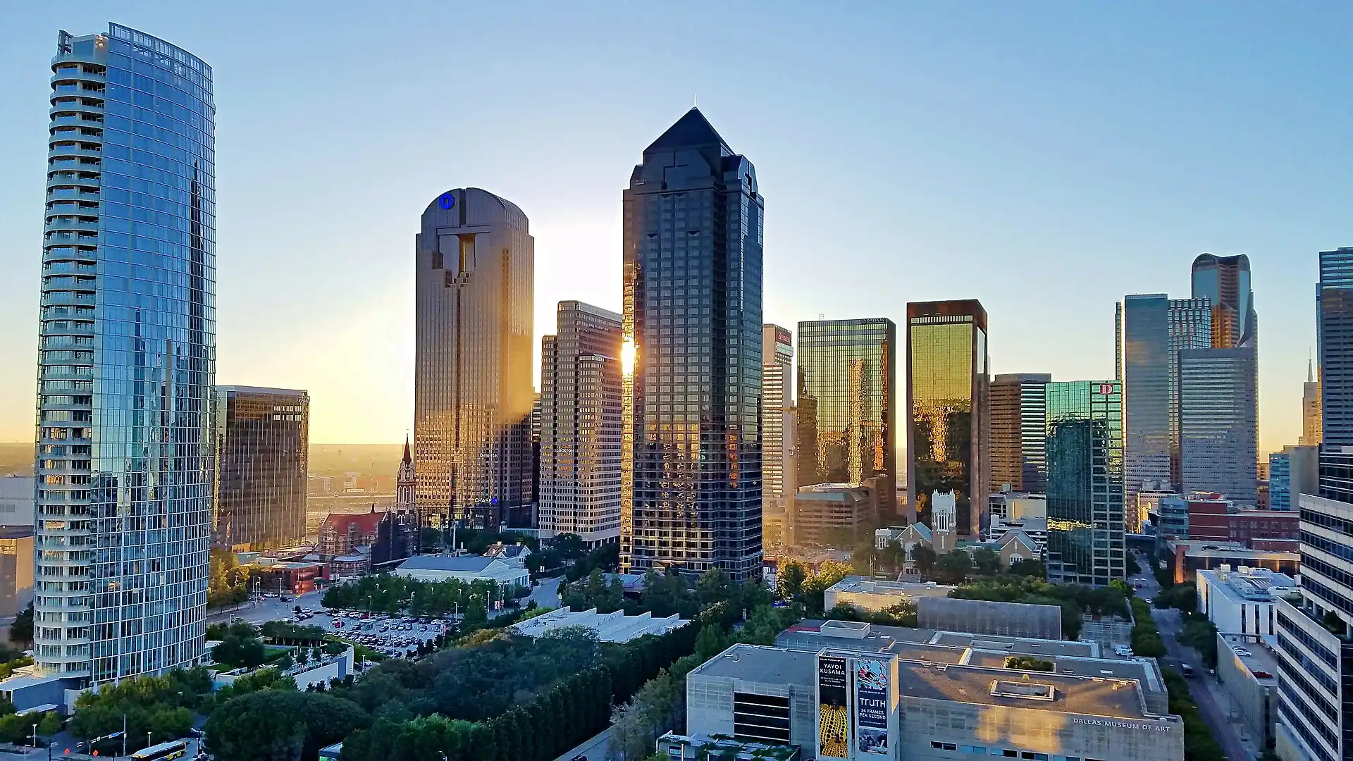 Downtown Dallas skyline near Richardson, Texas